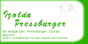 izolda pressburger business card